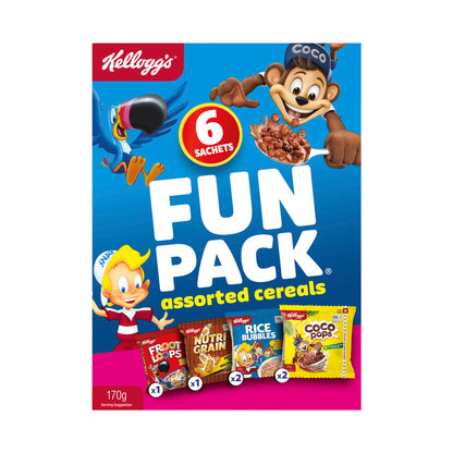 Kellogg's Fun Pack Assorted Breakfast Cereals 6 Sachets - 170g