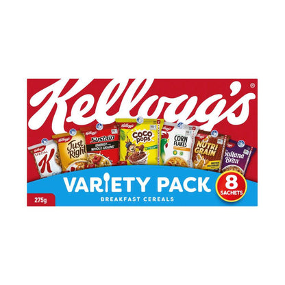 Kellogg's Variety Pack Assorted Breakfast Cereals Sachets 8 Pack - 275g
