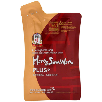Hong Sam Won Korean Red Ginseng Tea Pouches Model 902000774 Mild 30 x 50mL