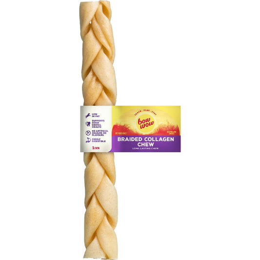 Bow Wow Naturals Braided Collagen Chew Stick Dog Treat Each