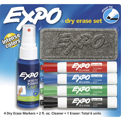 Expo Whiteboard Marker Pens Chisel Tip, Starter Set 6 Pack
