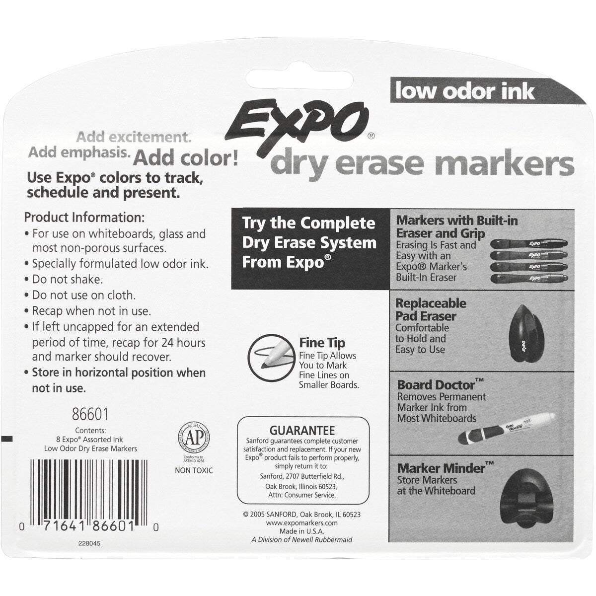 Expo Whiteboard Marker Pens Fine Point, Fashion Colours 8 Pack