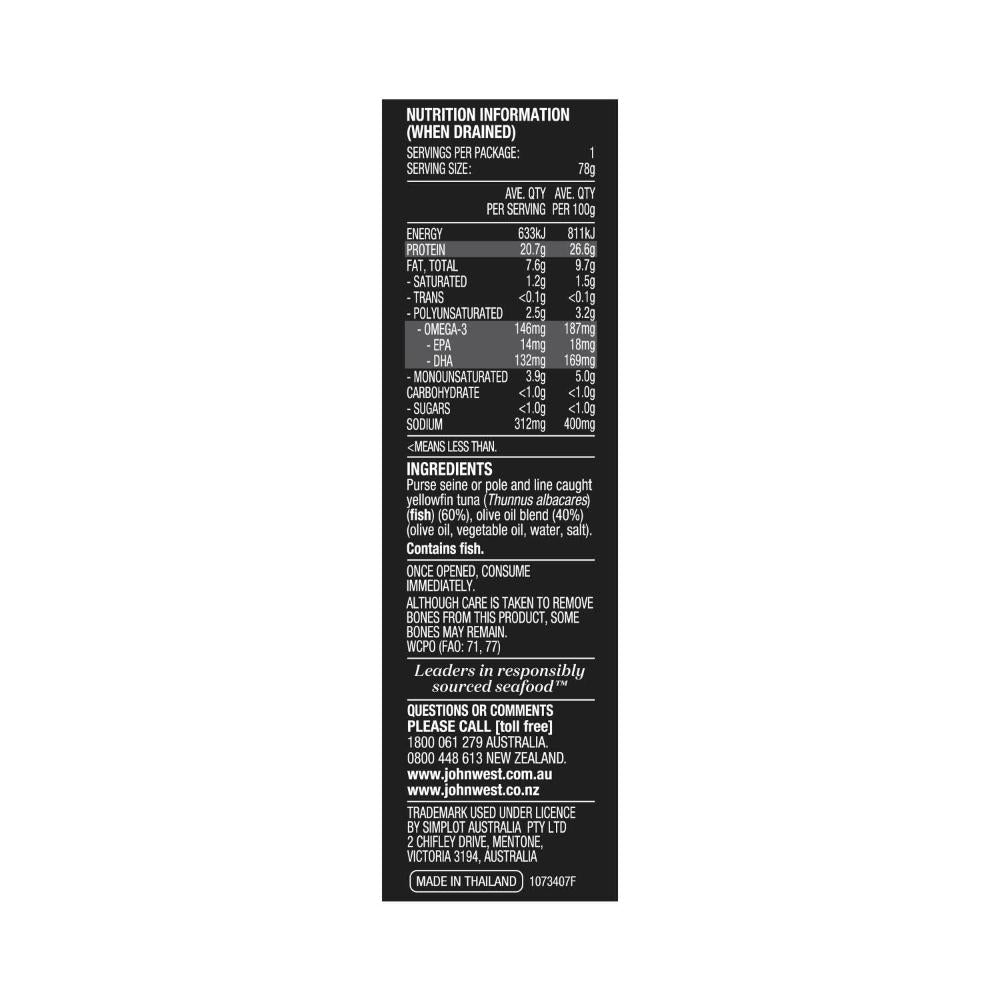 John West Olive Oil Blend Tuna Slices - 125g