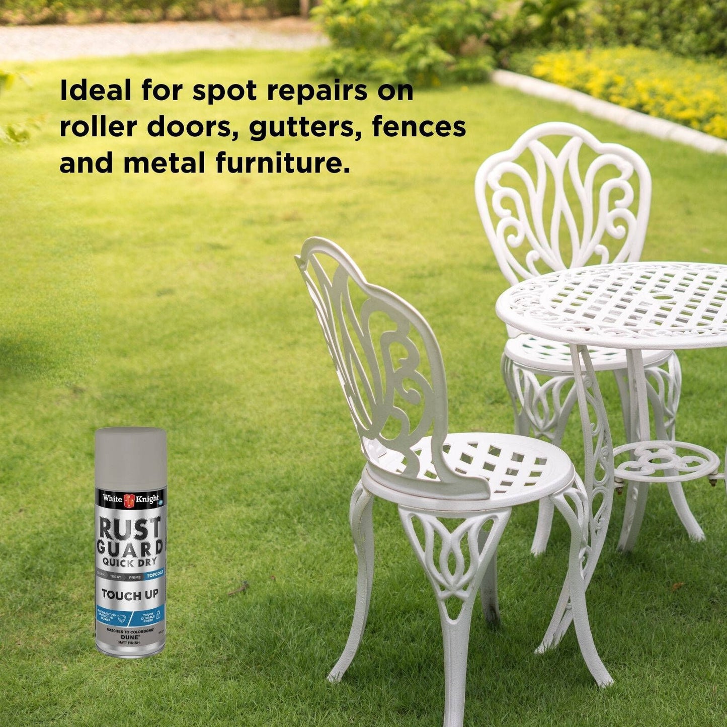 White Knight Rust Guard Touch Up Spray Paint - 300g - Dune Matt