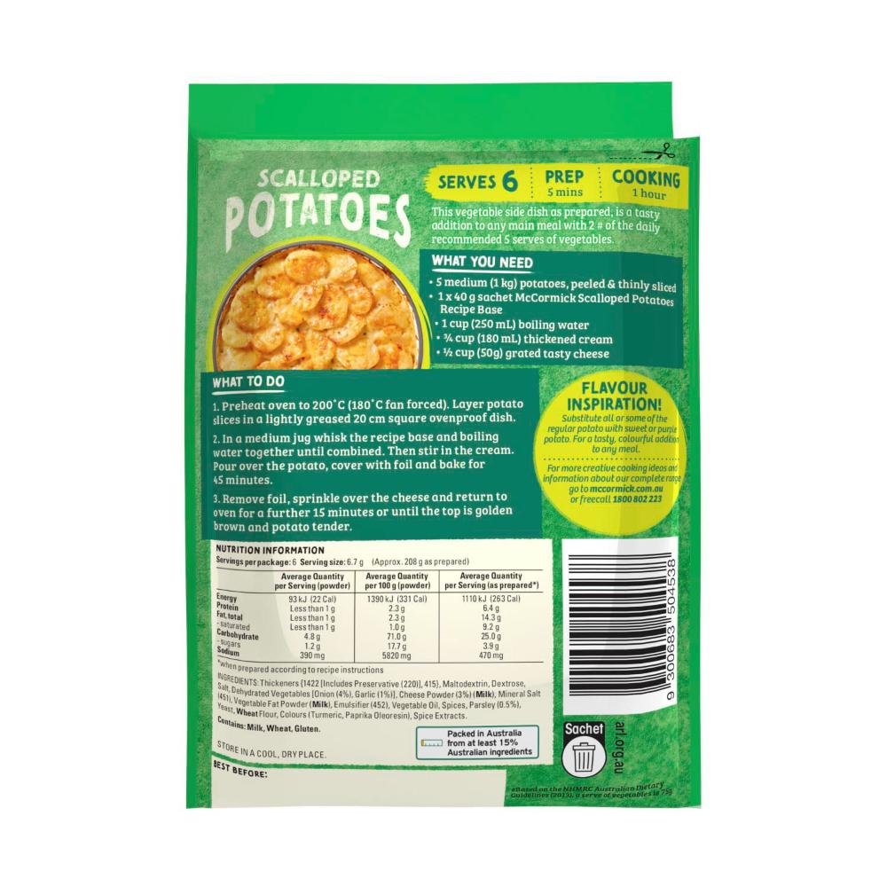 McCormick Produce Partner Scalloped Potatoes - 40g