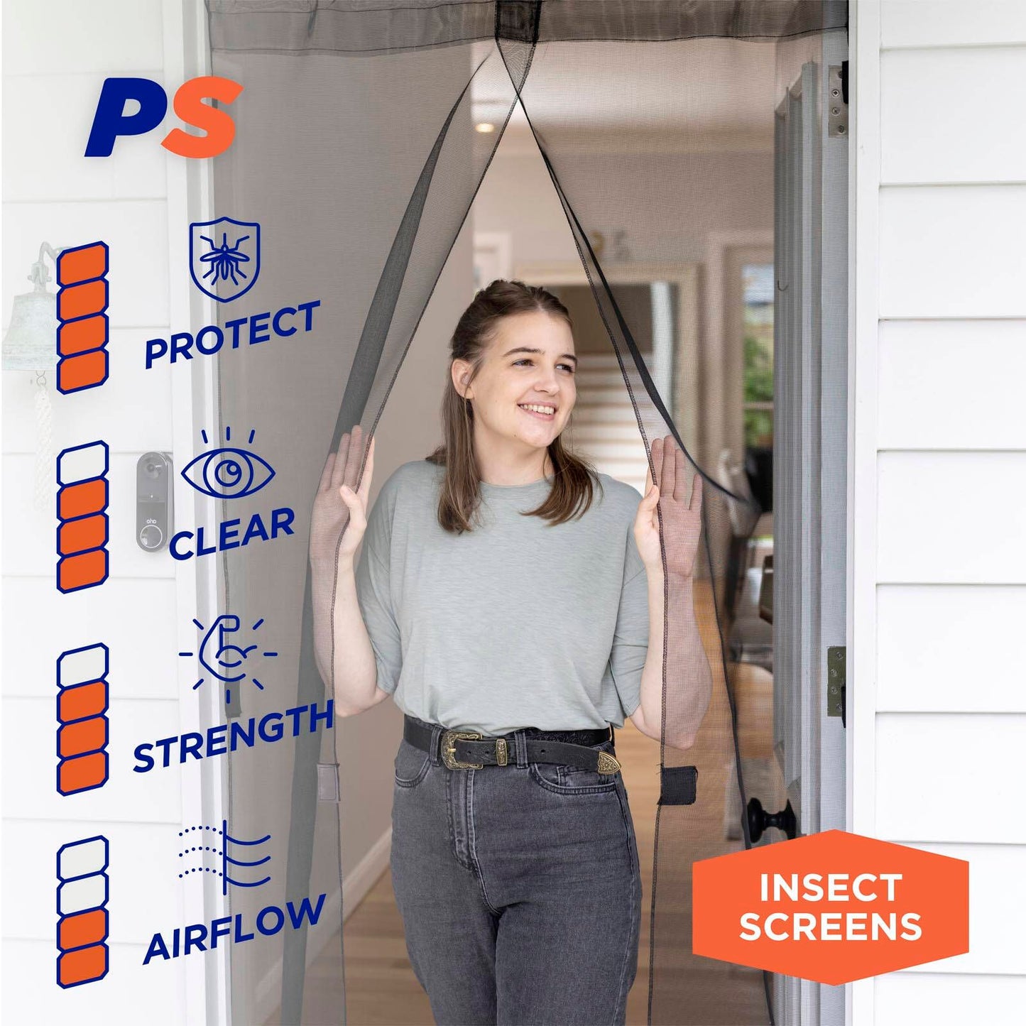 Permastik Pressure Mounted Door Curtain - 2.04 x 1m