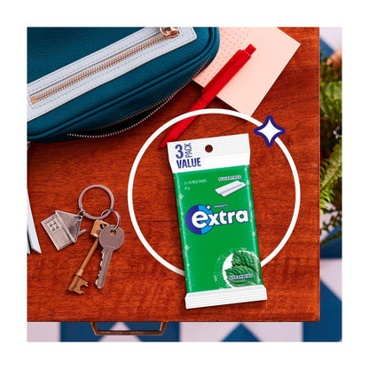Extra Spearmint Sugar Free Chewing Gum 3x27g - 81g
