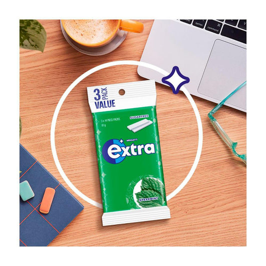 Extra Spearmint Sugar Free Chewing Gum 3x27g - 81g