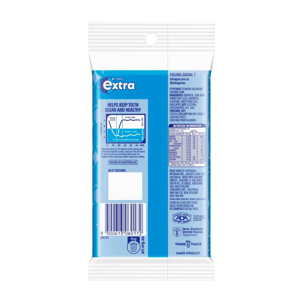 Extra Peppermint Sugar Free Chewing Gum 3x27g - 81g