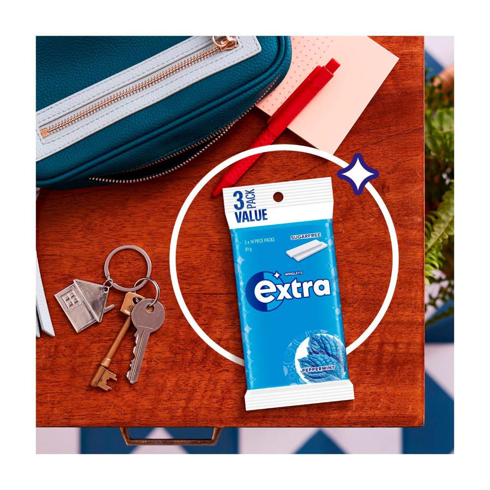 Extra Peppermint Sugar Free Chewing Gum 3x27g - 81g