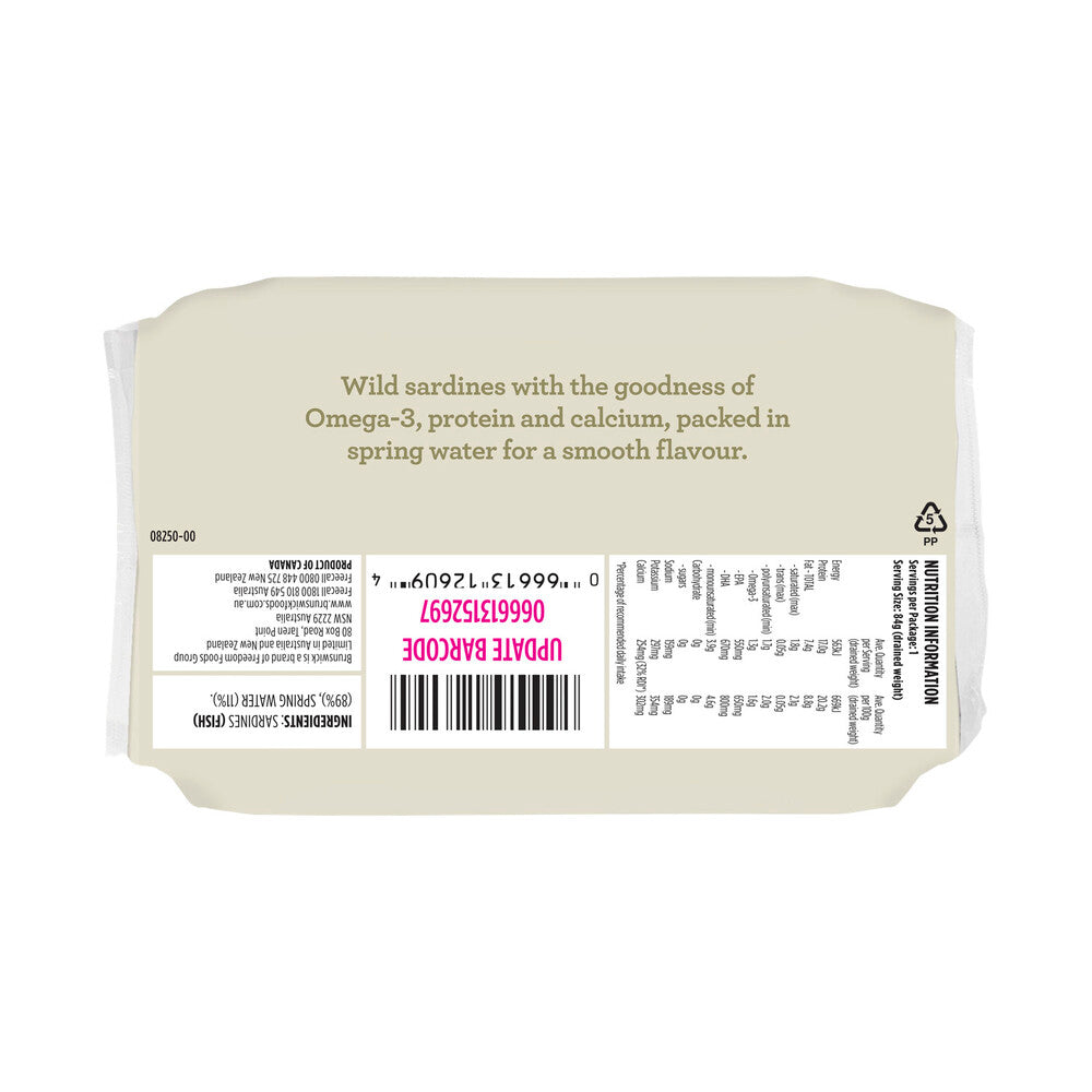Brunswick Sardines in Spring Water No Added Salt - 106g