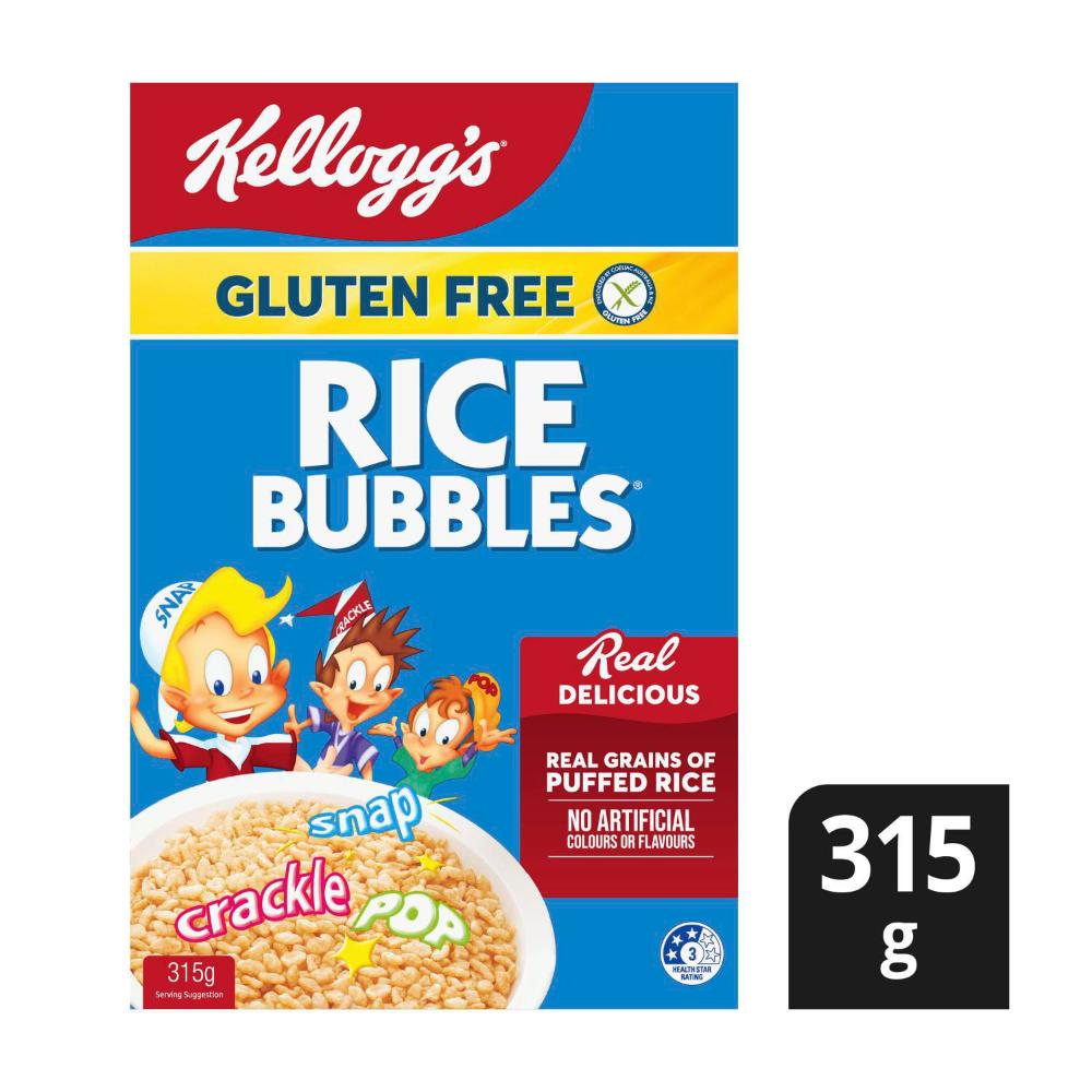 Kellogg's Rice Bubbles Gluten Free Breakfast Cereal - 315g