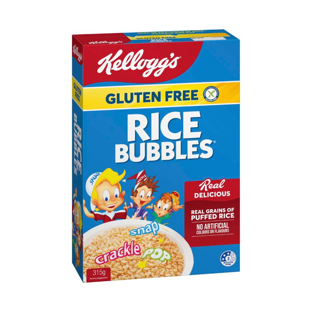 Kellogg's Rice Bubbles Gluten Free Breakfast Cereal - 315g
