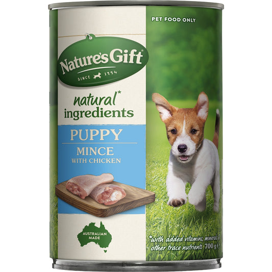 Nature's Gift Puppy Wet Dog Food Mince With Chicken 700g
