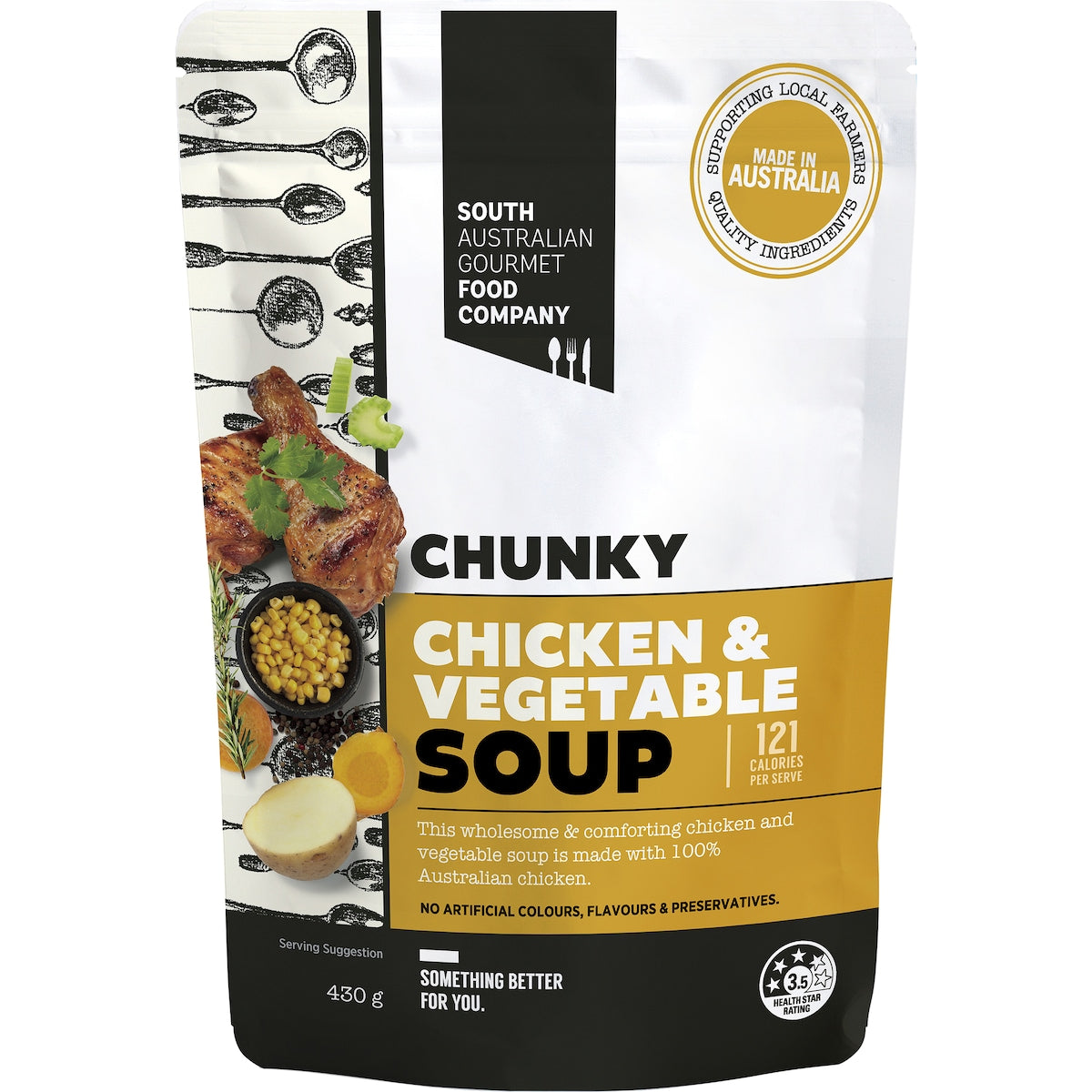 South Australian Gourmet Food Company Chunky Chicken & Vegetable Soup Pouch 430g
