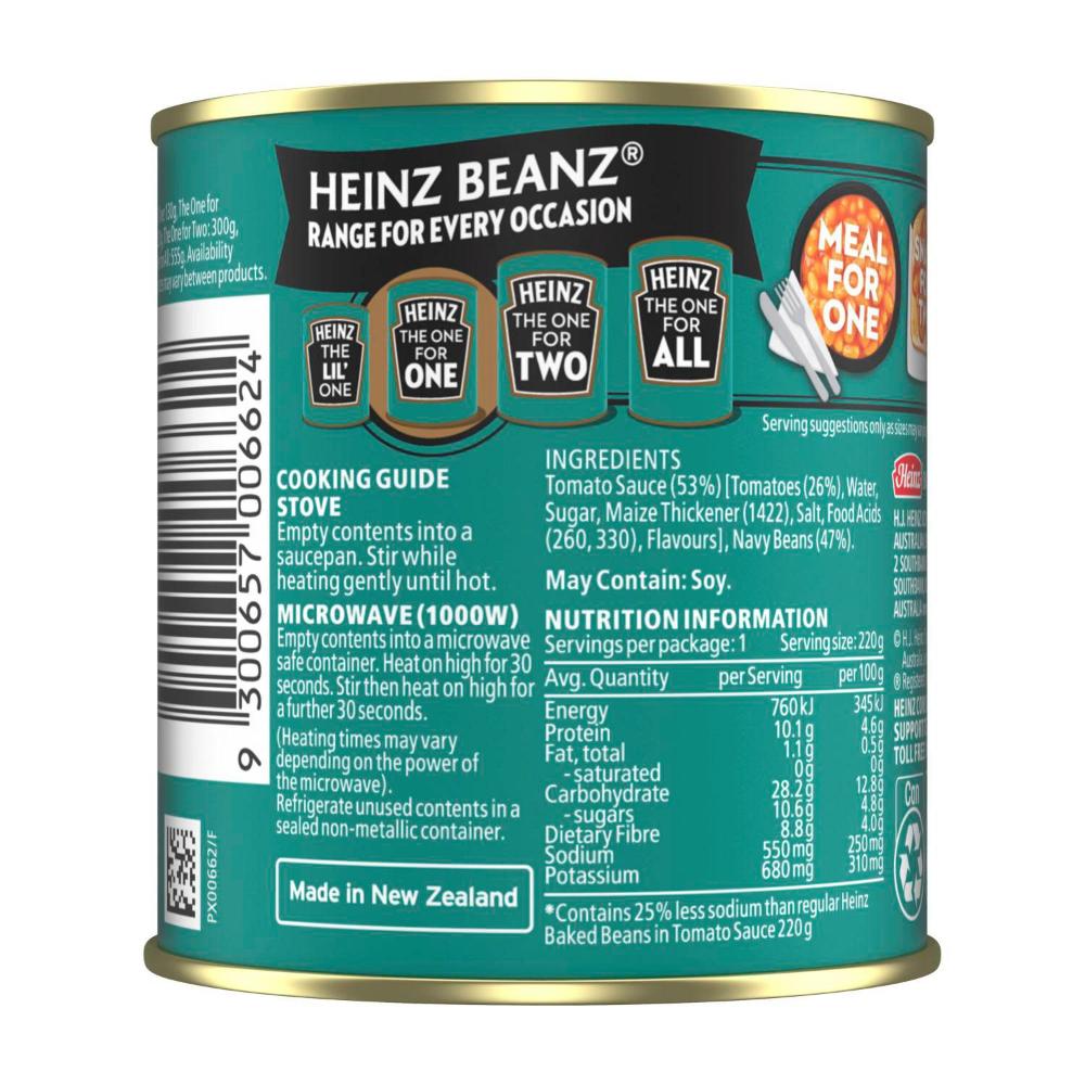 Heinz Baked Beans Regular Salt Reduced Beans - 220g