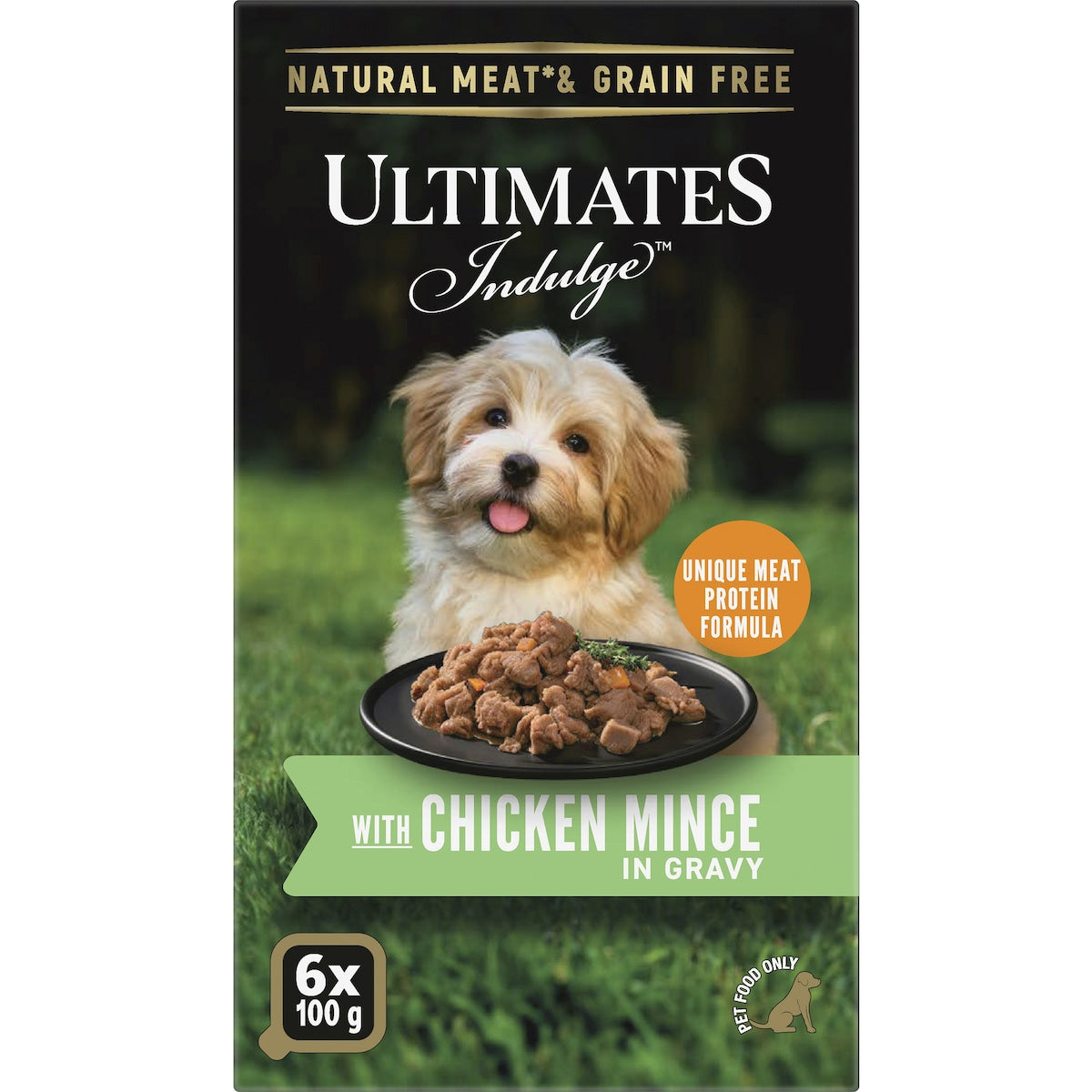 Ultimates Indulge Wet Dog Food Chicken Mince In Gravy 100g X 6 Pack