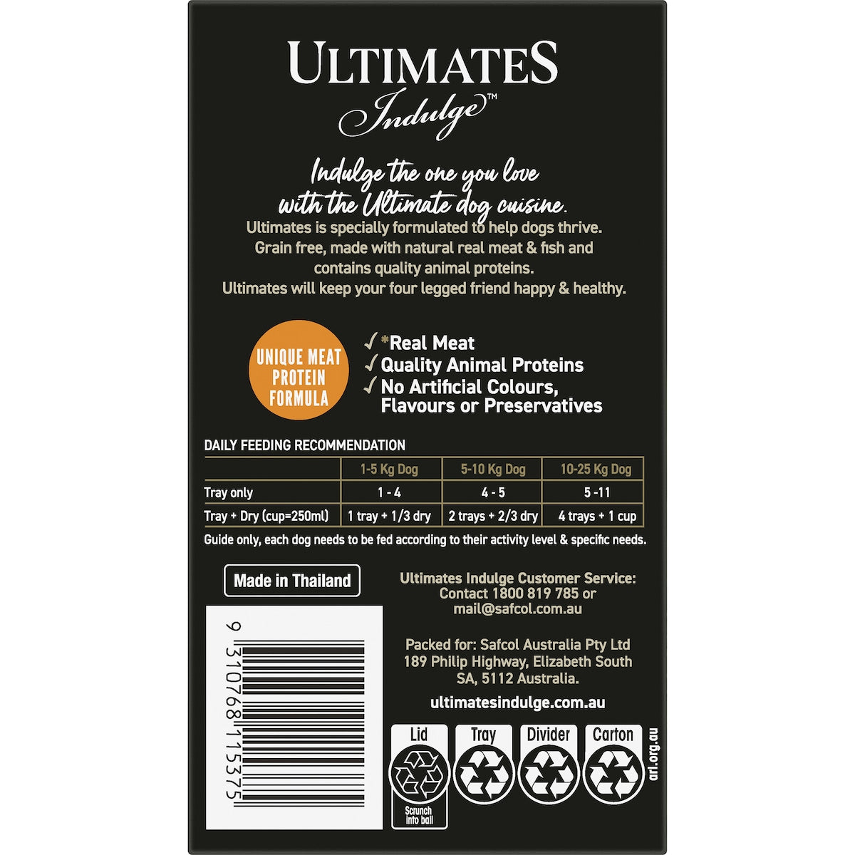Ultimates Indulge Wet Dog Food Chicken Mince In Gravy 100g X 6 Pack
