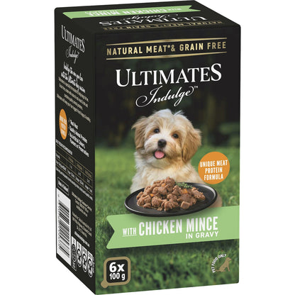 Ultimates Indulge Wet Dog Food Chicken Mince In Gravy 100g X 6 Pack