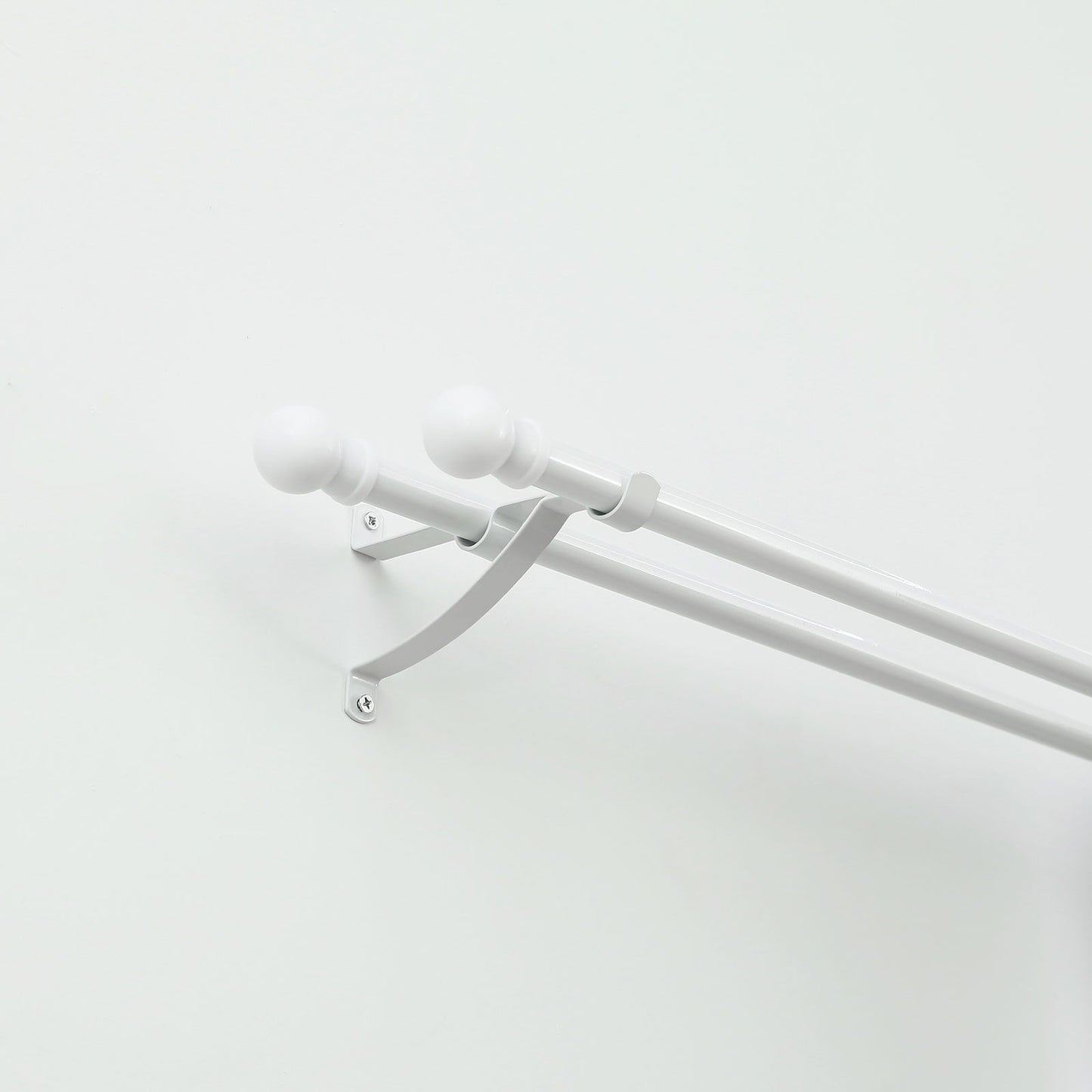 Windoware Double Stayed Curtain Rod Bracket - 127mm - 2 Pack - White