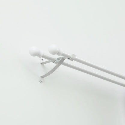 Windoware Double Stayed Curtain Rod Bracket - 127mm - 2 Pack - White