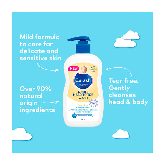Curash Gentle Head To Toe Wash Baby Bath - 400mL