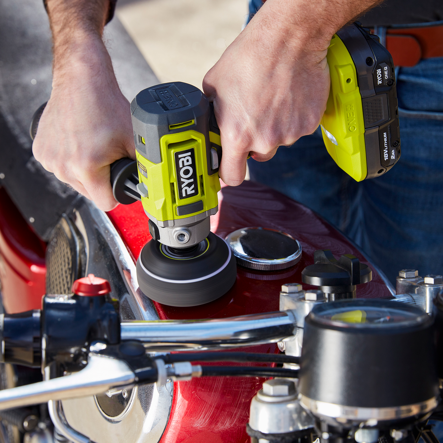 Ryobi Detail Polisher Sander - 18V ONE+ - 2-in-1 - 75mm & 50mm - Tool Only