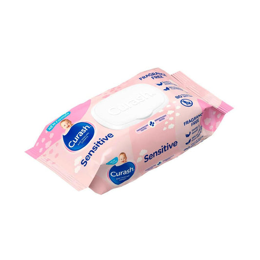 Curash Fragrance Free Senstive Skin Baby Wipes - 80 Pack