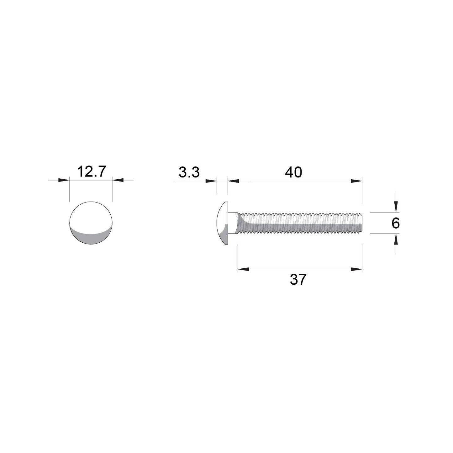 Zenith Hot Dip Galvanised Cup Head Bolts & Nuts - M6 x 40mm - 25 Pack