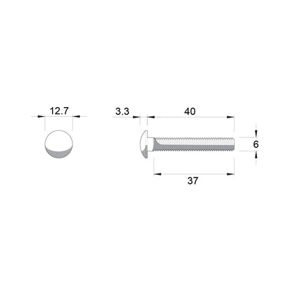 Zenith Hot Dip Galvanised Cup Head Bolts & Nuts - M6 x 40mm - 25 Pack