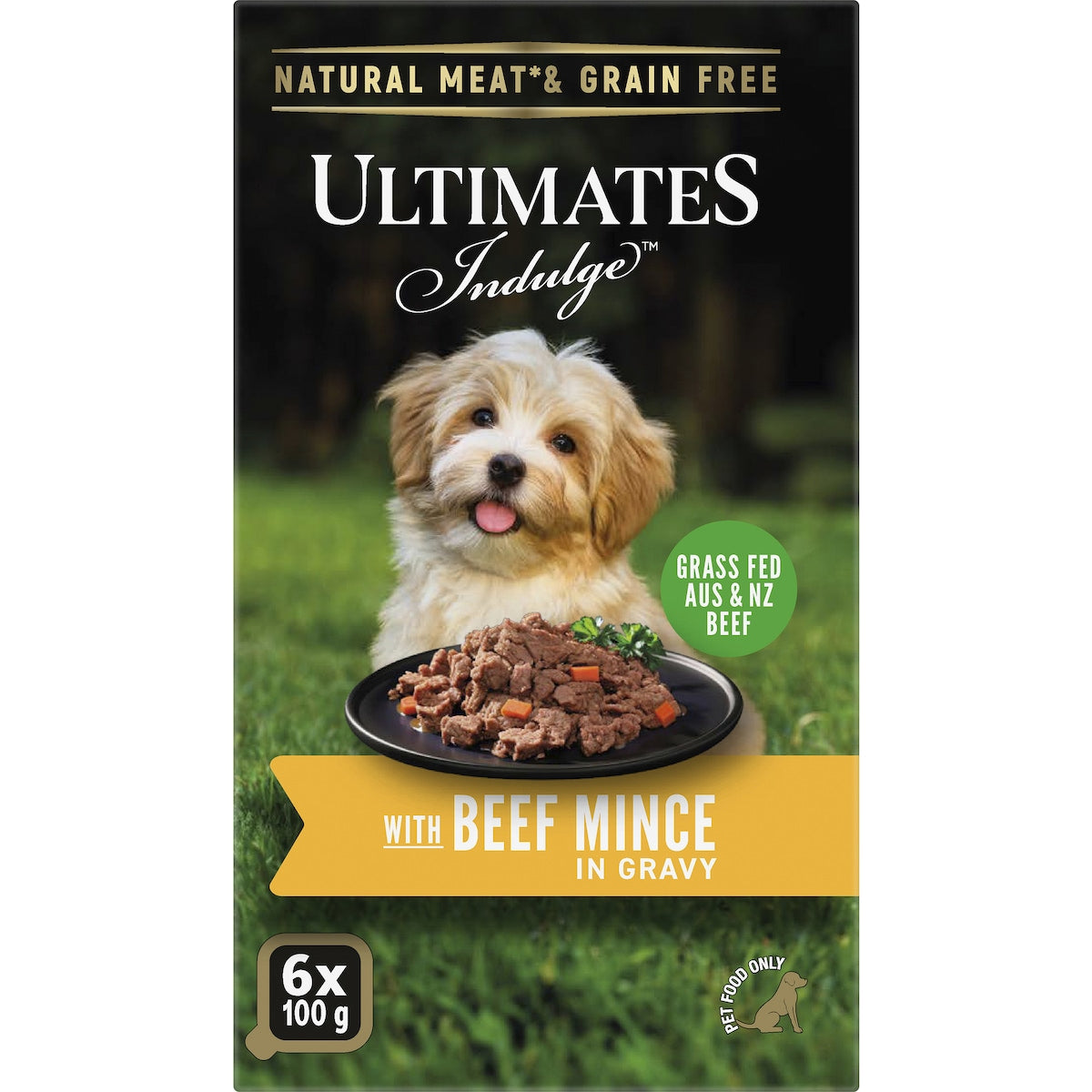 Ultimates Indulge Wet Dog Food Beef Mince In Gravy 100g X 6 Pack