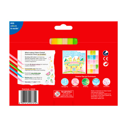 Faber-Castell Connector Pens Pastel & Neon - 20 pack