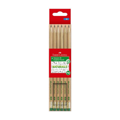 Faber Castell Naturals Graphite Pencils HB - 6 Pack