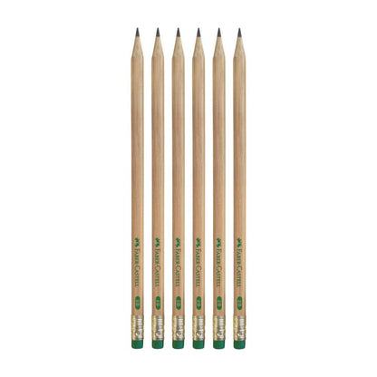 Faber Castell Naturals Graphite Pencils HB - 6 Pack