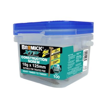 Bremick XTP Construction Screw - 18g x 125mm - TechnoGuard Tan - 100 Pack