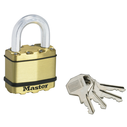 Master Lock Excell Padlock - 50mm - Brass - Laminated Steel - Weather Resistant