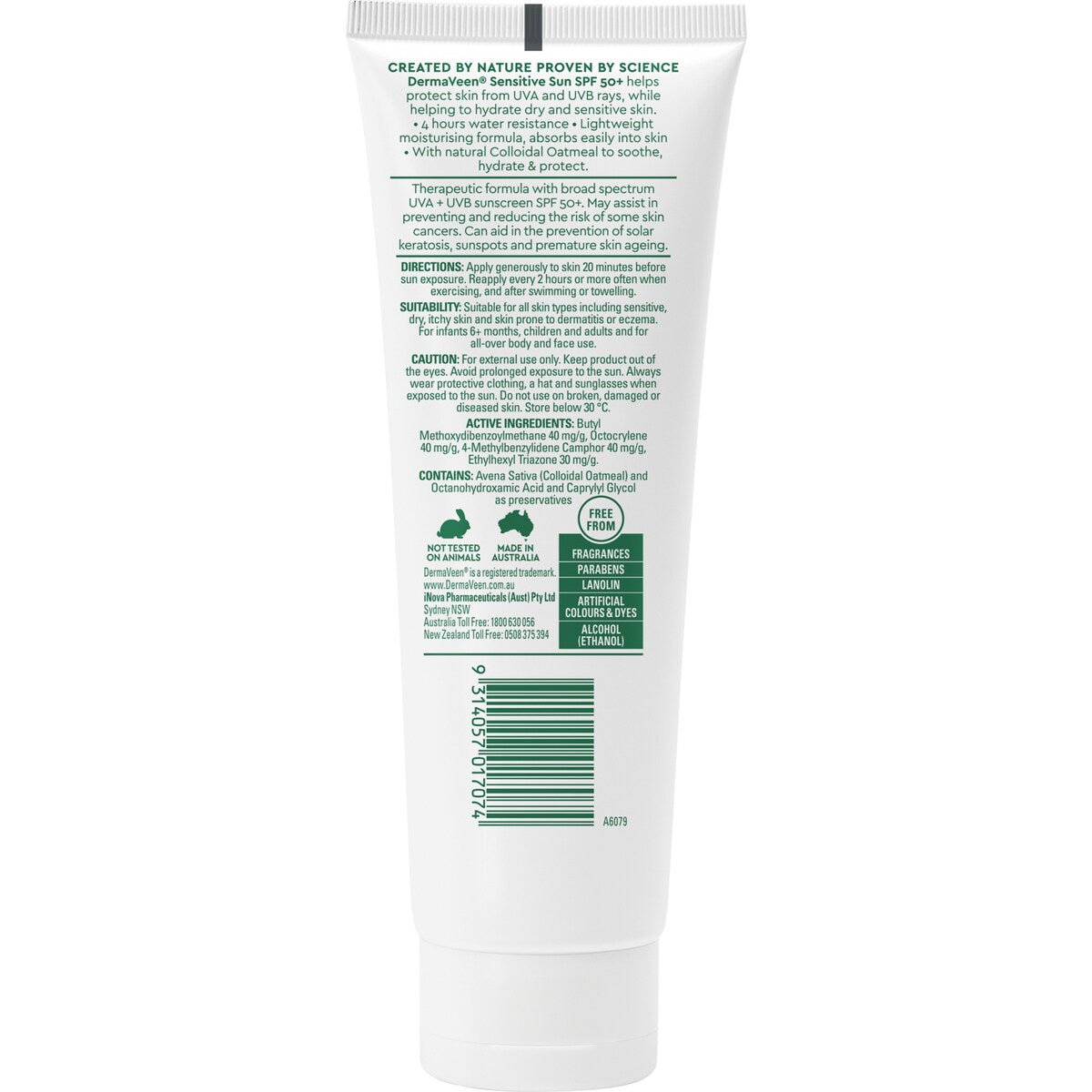 Dermaveen Sensitive Sun Spf 50+ Face & Body Cream 100g