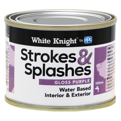 White Knight Purple Strokes and Splashes Paint - 100ml