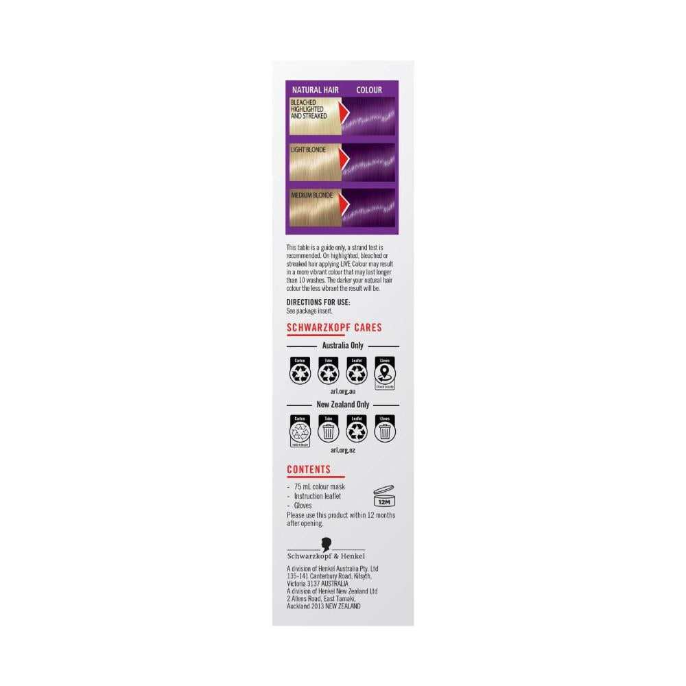 Schwarzkopf Live Colour Ultra Brights Magnetic Purple - 75mL