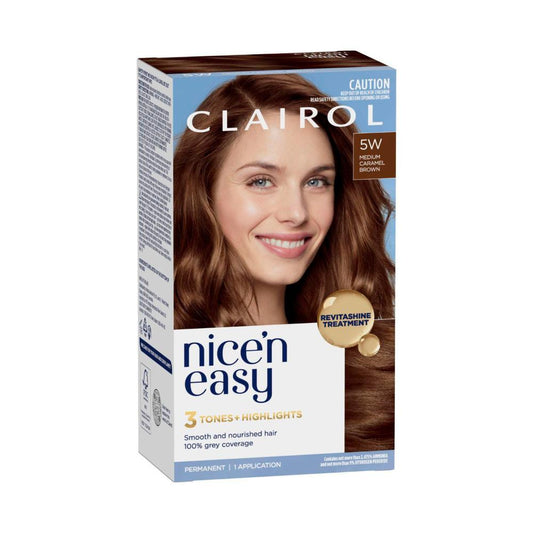 Clairol Nice 'N Easy 5W Natural Medium Caramel Brown Permanent Hair Coluor - 1 pack