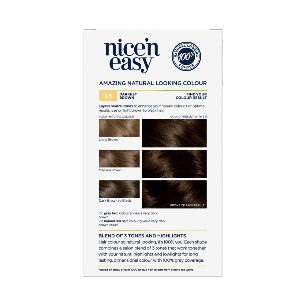airol Nice 'n Easy 3.5 Natural Darkest Brown Permanent Hair Colour - 1 pack
