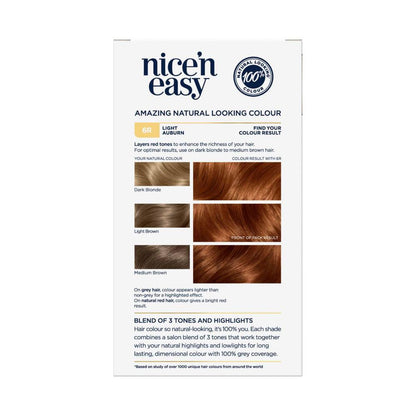 airol Nice 'n Easy 6r Natural Light Auburn Permanent Hair Colour - 1 pack