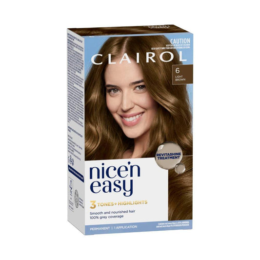 airol Nice 'n Easy 6 Natural Light Brown Permanent Hair Colour - 1 pack