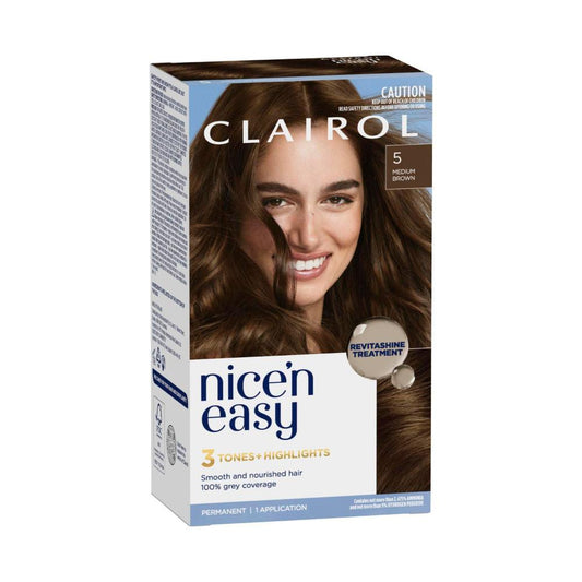 airol Nice 'n Easy 5 Natural Medium Brown Permanent Hair Colour - 1 pack