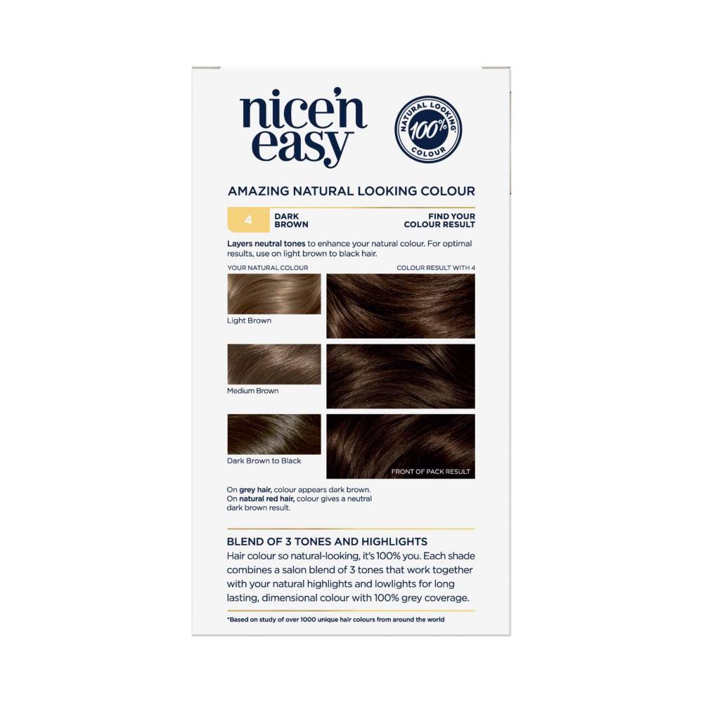 airol Nice 'n Easy 4 Natural Dark Brown Permanent Hair Colour - 1 pack