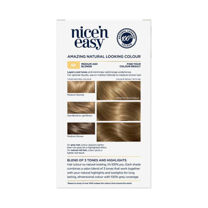airol Nice 'n Easy 8a Natural Medium Ash Blonde Permanent Hair Colour - 1 pack