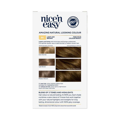 airol Nice 'n Easy 6a Natural Light Ash Brown Permanent Hair Colour - 1 pack