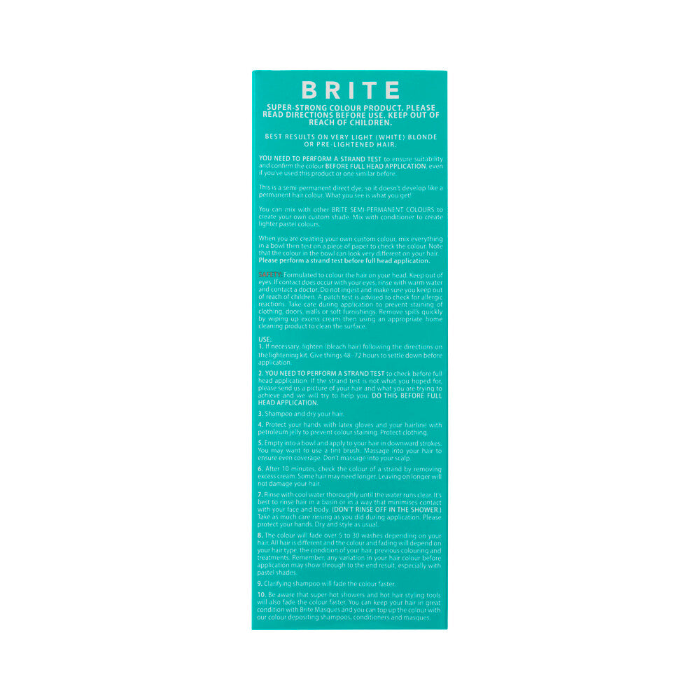 Brite Semi Permanent Turquoise Hair Colour - 75mL