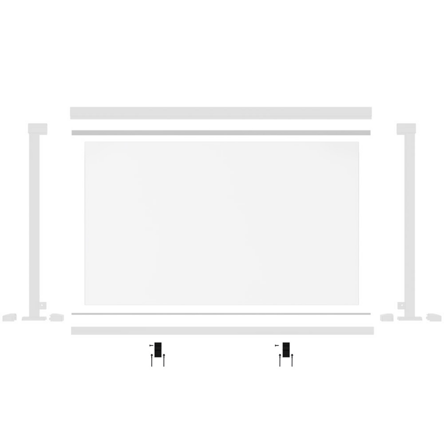 Peak Black Aluminium Deck Balustrade Support - 107 x 50mm - 2 Pack