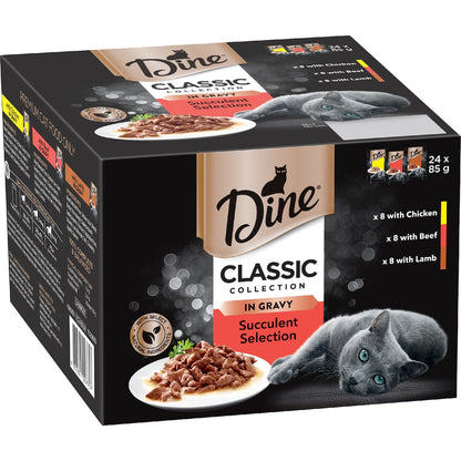 Dine Classic Gravy Collection Wet Cat Food 85g X 24 Pack